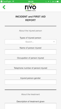 Incident and First aid report