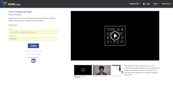 Candidate on-demand video foyer