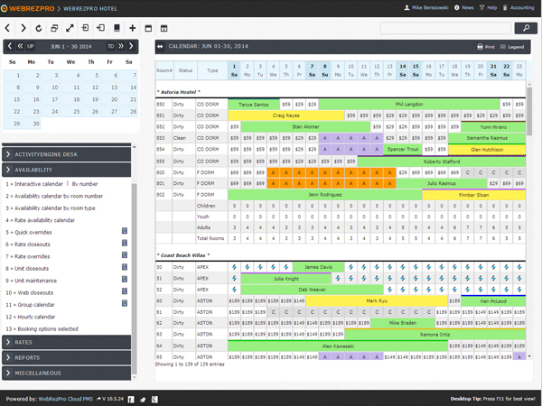 Availability calendar