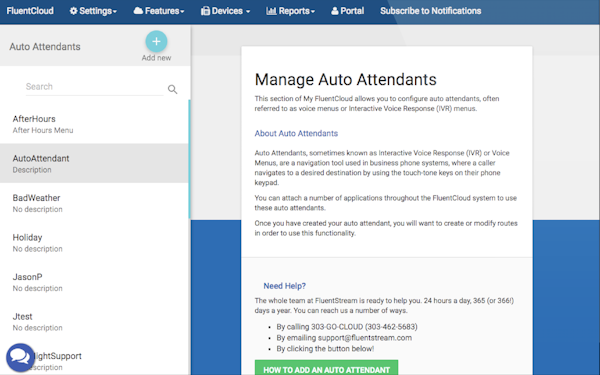 Manage auto attendants