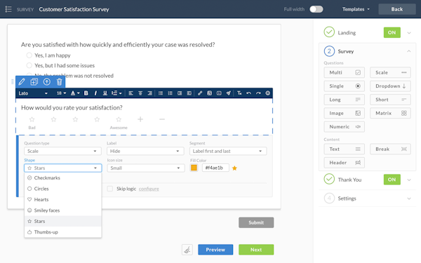 Survey creation