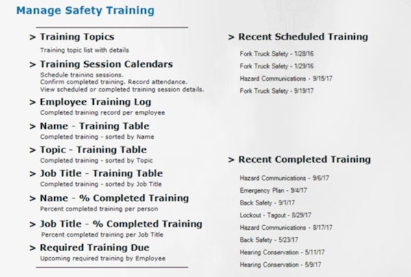 Safety training template