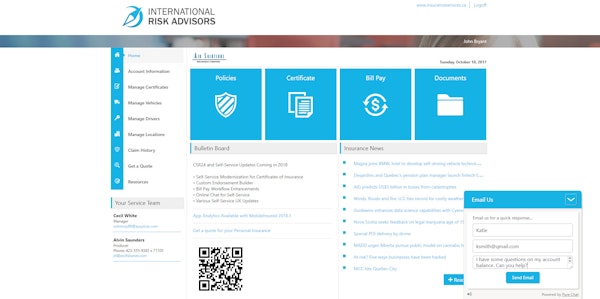 Client dashboard