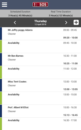 Schedule tracking