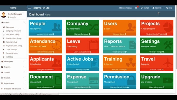 Admin dashboard