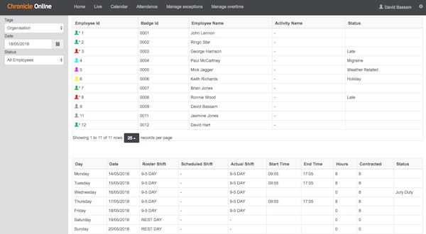 Chronicle Online - Attendance tracking