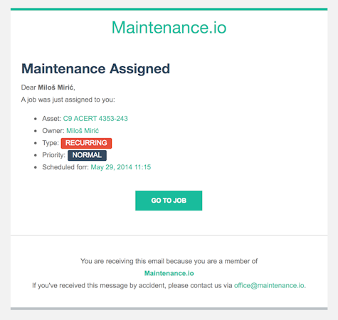 Email notifications