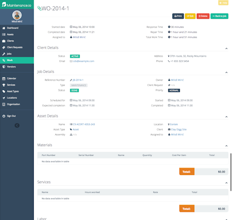 Work order management