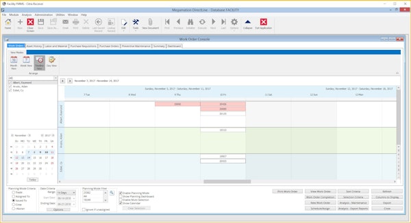 Work order timeline