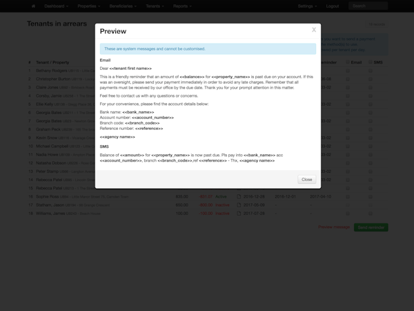 Tenant communications