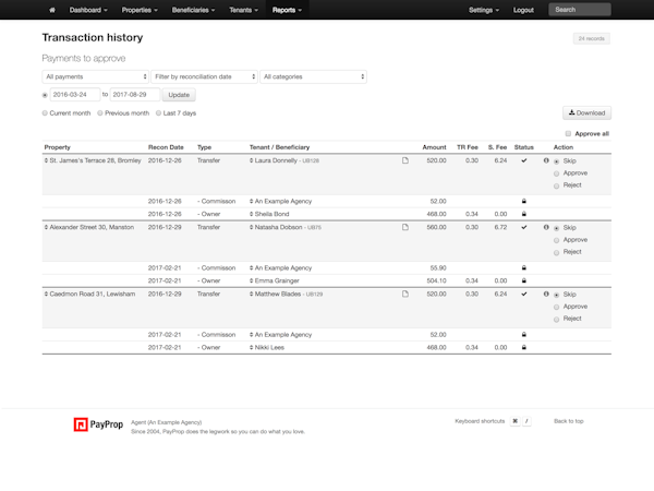 PayProp Transactions