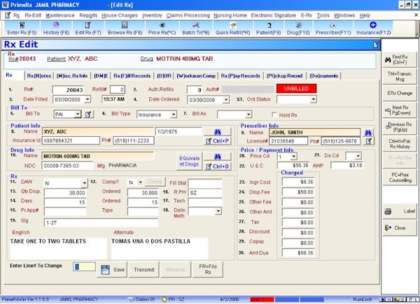 Main screen