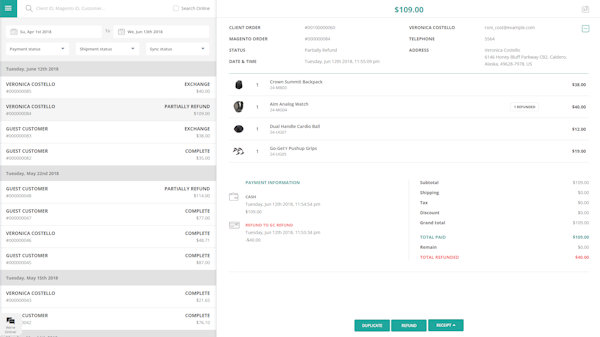 Order list