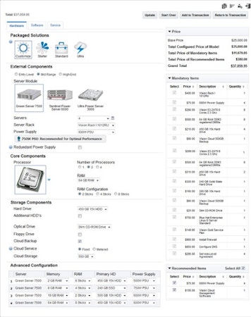 Configuration screen