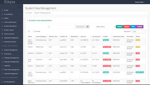 Fee management