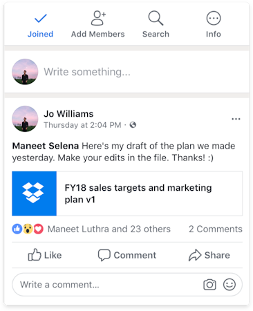Share updates