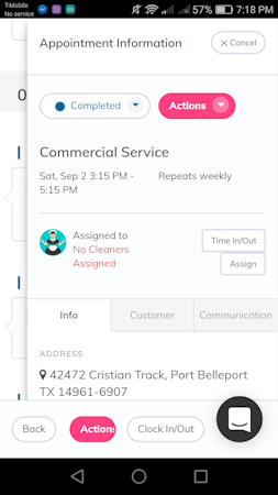 ZenMaid appointment information