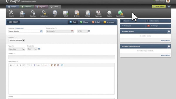 Agent control panel
