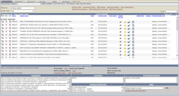 Physician orders with eSignature, decision support