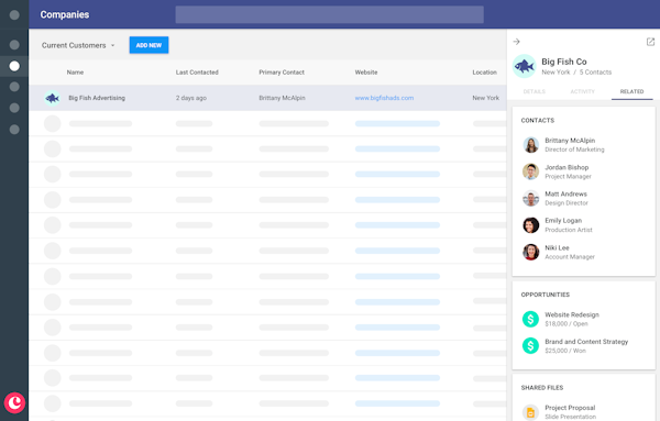 Company list preview