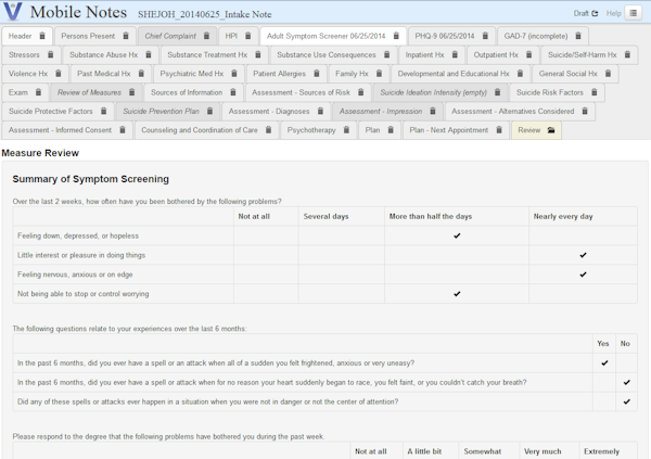Point-and-click clinical documentation