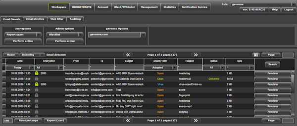 Search result display