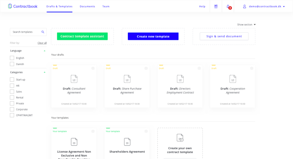 Contract templates