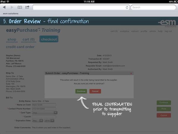 Order review