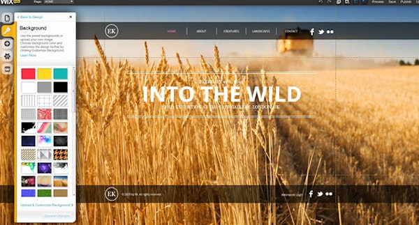 Wix templates screenshot