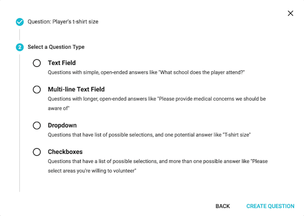 Registration form builder