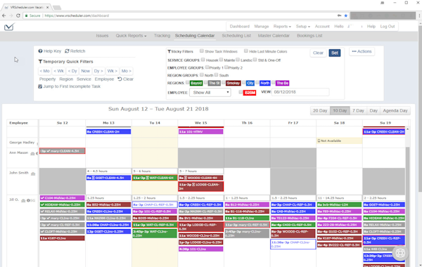 Scheduling calendar