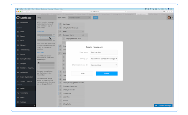 Create news page