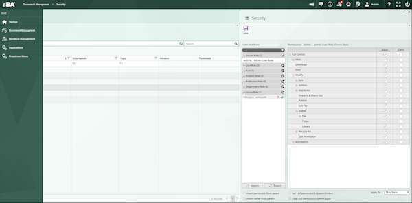 Security settings