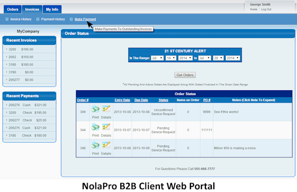 B2B Web portal