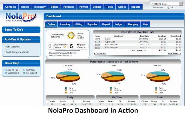 NolaPro main screen