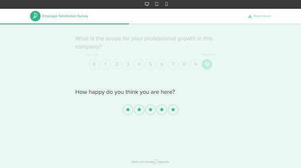Surveysparrow Software 2019 Reviews Pricing Demo - survey question