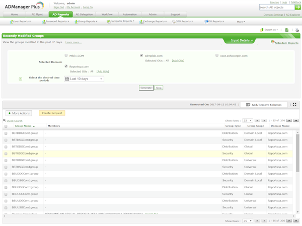 Active directory reporting tool