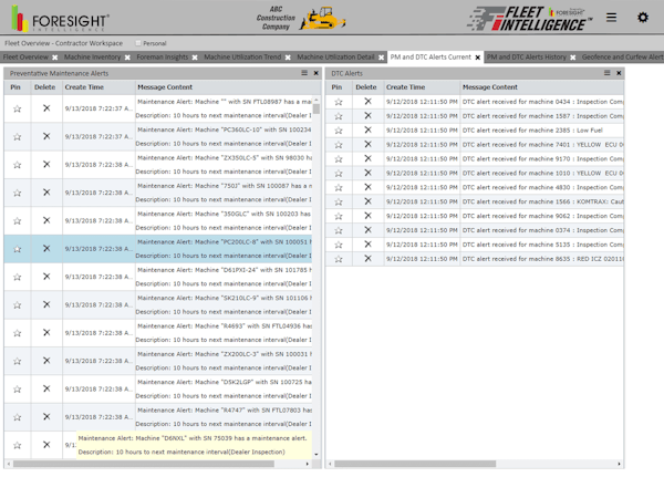 Preventative maintenance alerts
