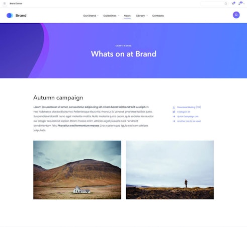 Brand home page