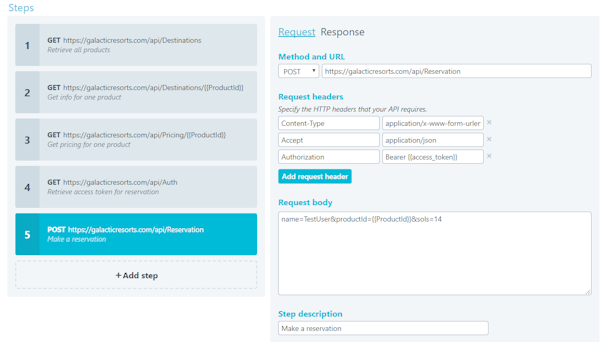 Add response steps