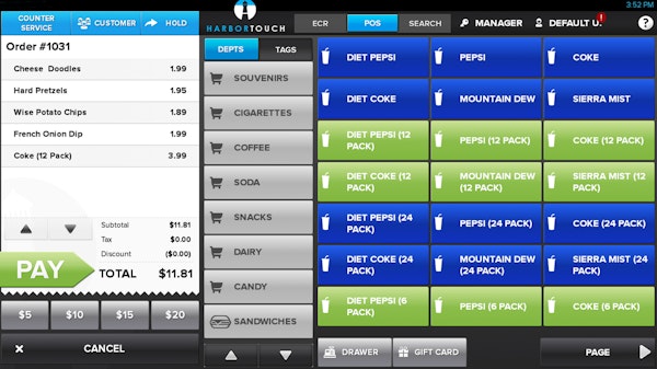 Main dashboard