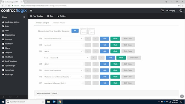 Contract template designer
