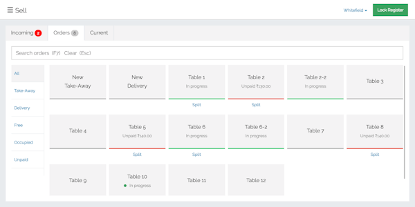 Manage tables