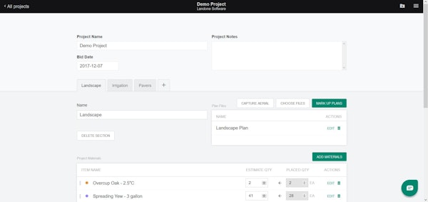 Project summary page