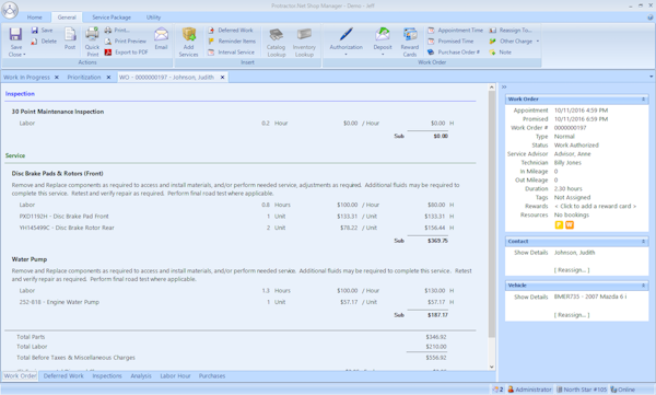 Estimate work order