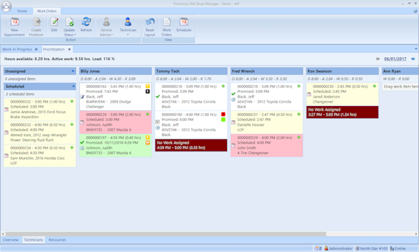 Schedule prioritization screen