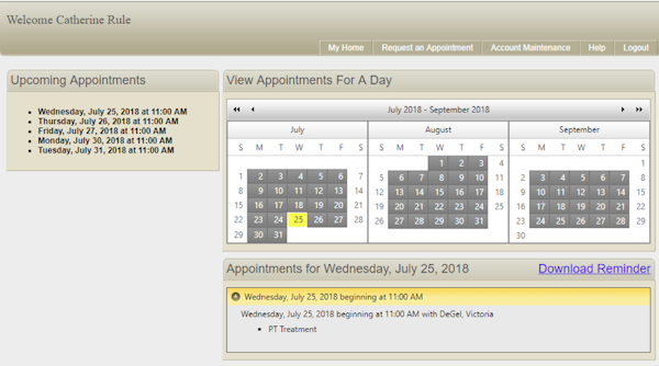 Patient appointment portal