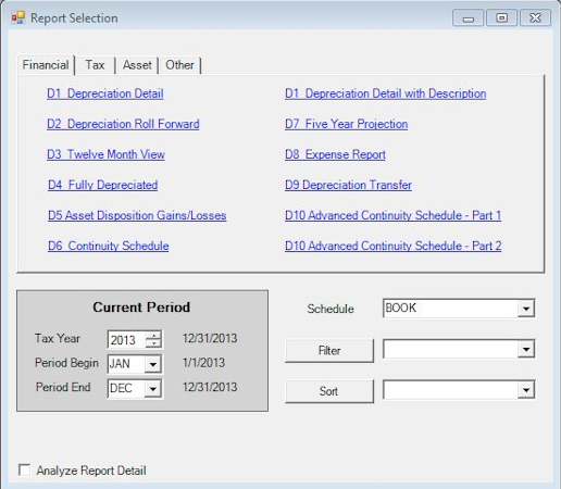 Report Selection Form
