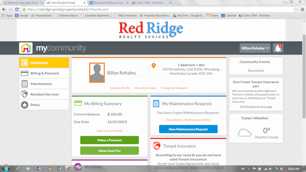 Resident portal