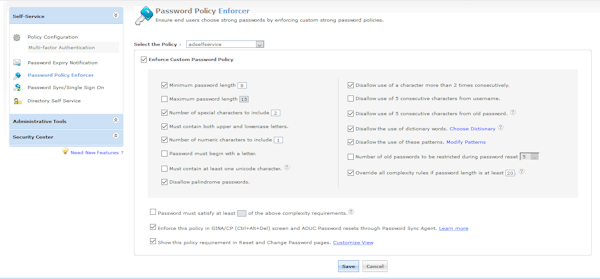 Password policy enforcer